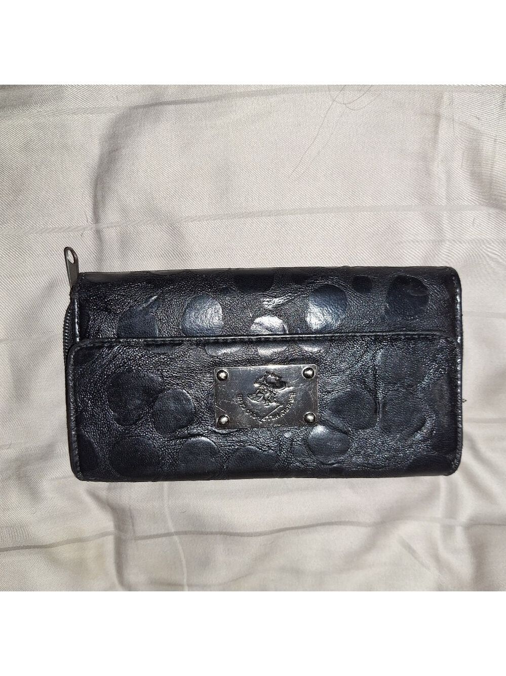 Beverly Hills Polo Club Black Wallet Silver Accents